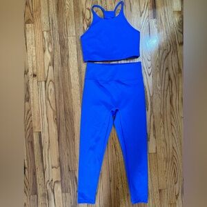 girlfriend collective 2 piece workout set blue SAME DAY SHIP